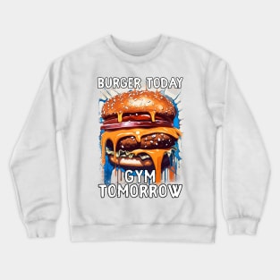 Hilarious BURGER Quote Vintage Retro Illustration for Barbecue Lovers Crewneck Sweatshirt